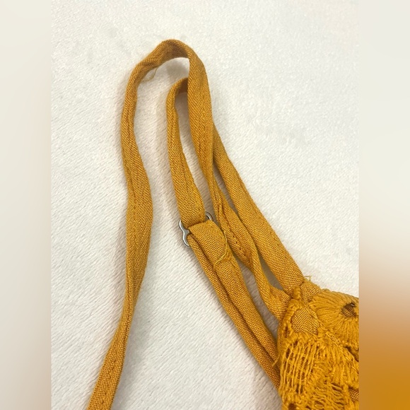 Maurices Yellow Solid Floral Crochet Lace Bodice Top V-Neck Midi Dress Large - Picture 4 of 16